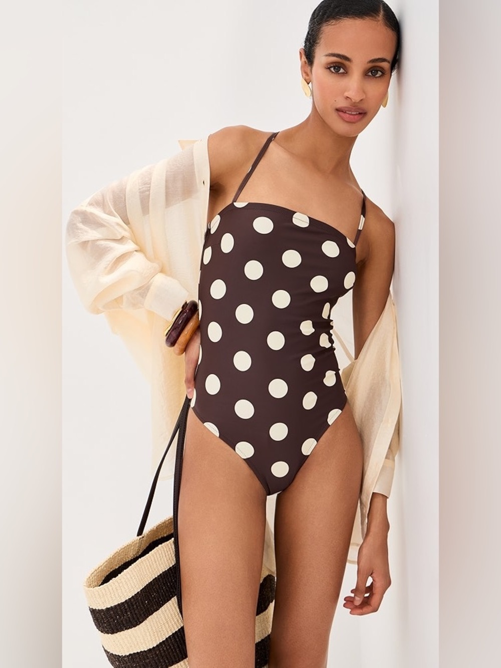 NWT LE BOP Square Neck One Piece - Polka Dot